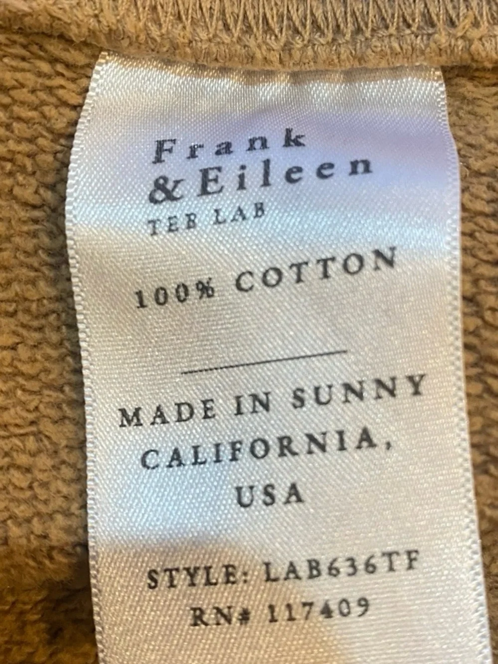 Frank & Eileen Wide-Leg Track Pants in Soft Beige - Picture 6 of 6
